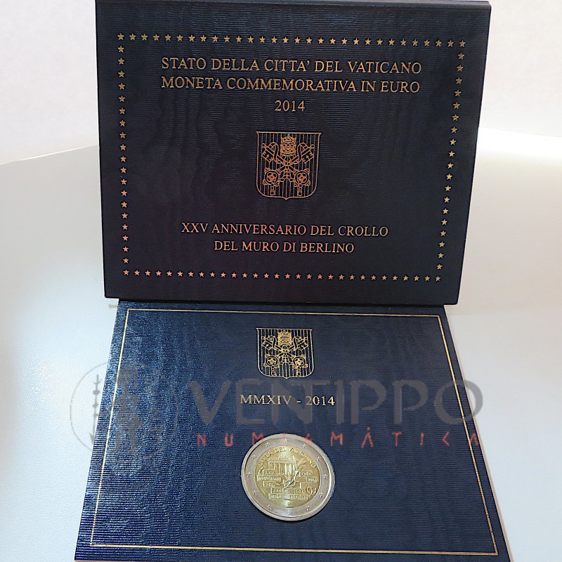Vaticano, Cartera Oficial 2 €, 2014 XXV Aniv. Caída Berlín.