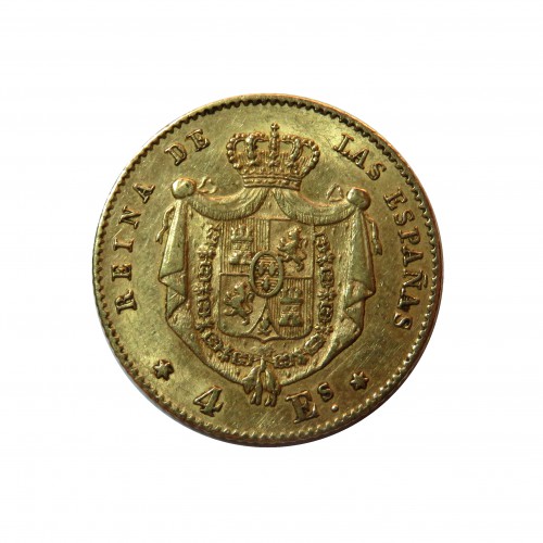 Isabel II, 4 Escudos Oro, 1867 Madrid, MBC+