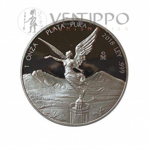 México, una Onza plata ( 1 OZ. 999 mls. ) 2018, Libertad Proof.