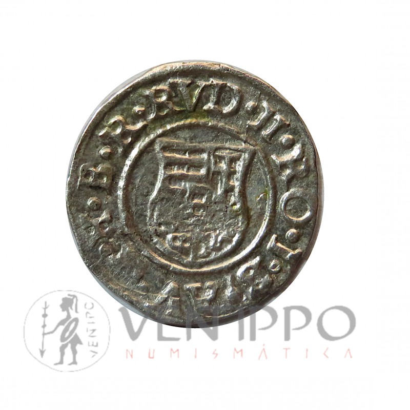Hungría, Denar Plata Rudolf II, 1591, MBC.