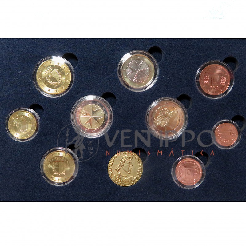 Malta, Estuche Euros 2013, 8 Valores + 2 € Conmemorativos, Bu.
