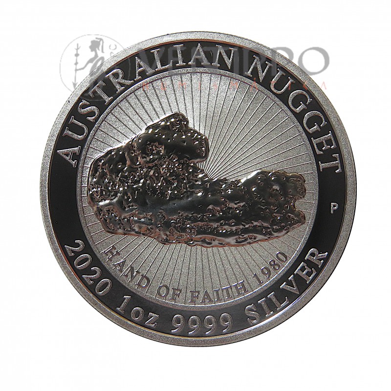 Australia, Dollar plata ( 1 OZ. 999 mls. ) 2020 Serie Nugget, Hand of Faith, BU.
