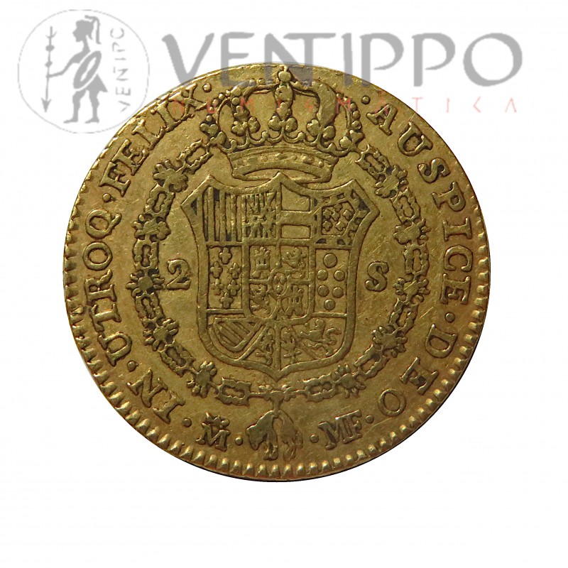Carlos IV, 2 Escudos Oro, 1794 Madrid MF.