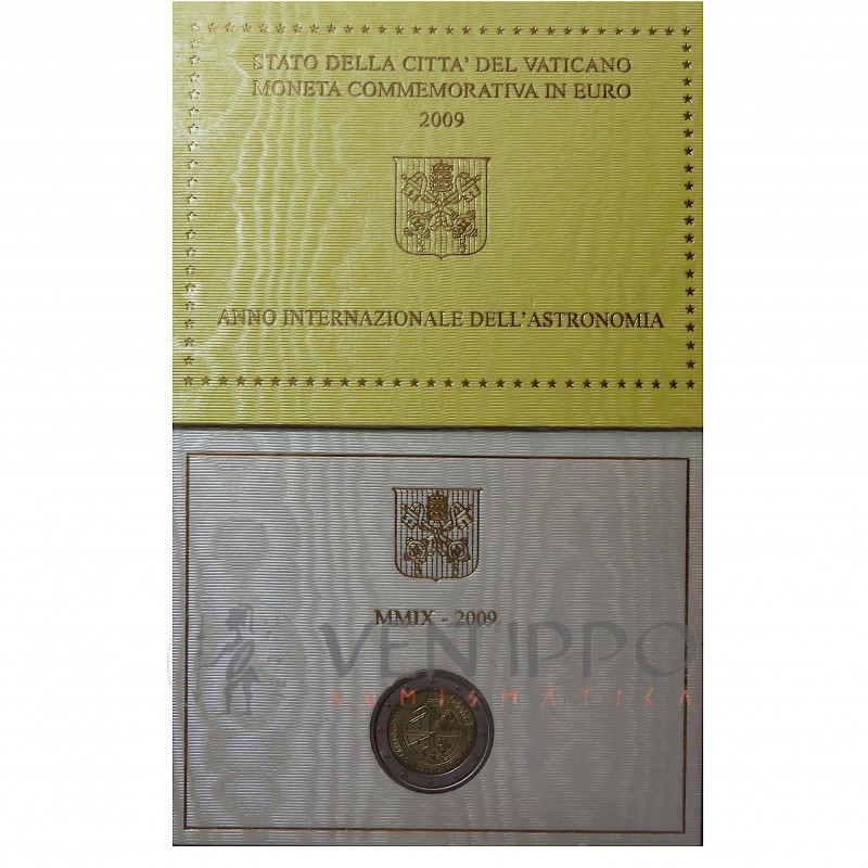 Vaticano, Cartera oficial 2 €, 2009 Año Internacional de Astronomía