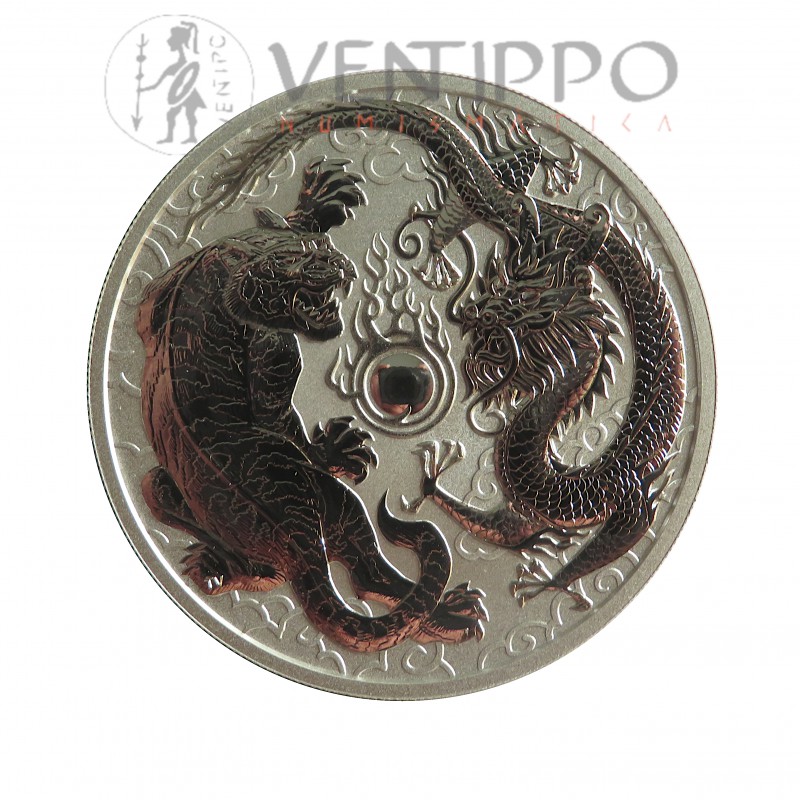 Australia, Dollar plata ( 1 OZ ley 999 mls. ) 2018, Tigre Dragón 2018.