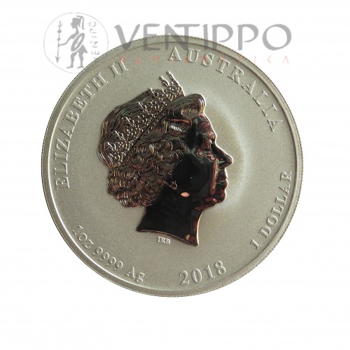 Australia, Dollar plata ( 1 OZ ley 999 mls. ) 2018, Tigre Dragón 2018.