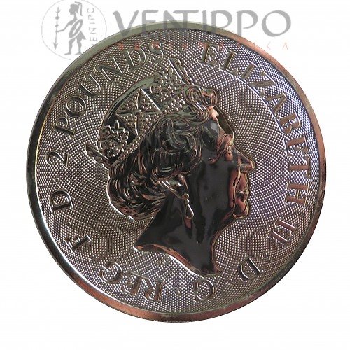 Gran Bretaña, 2 Pounds plata ( 1 OZ. 999 mls. ) Valiant 2020, BU.